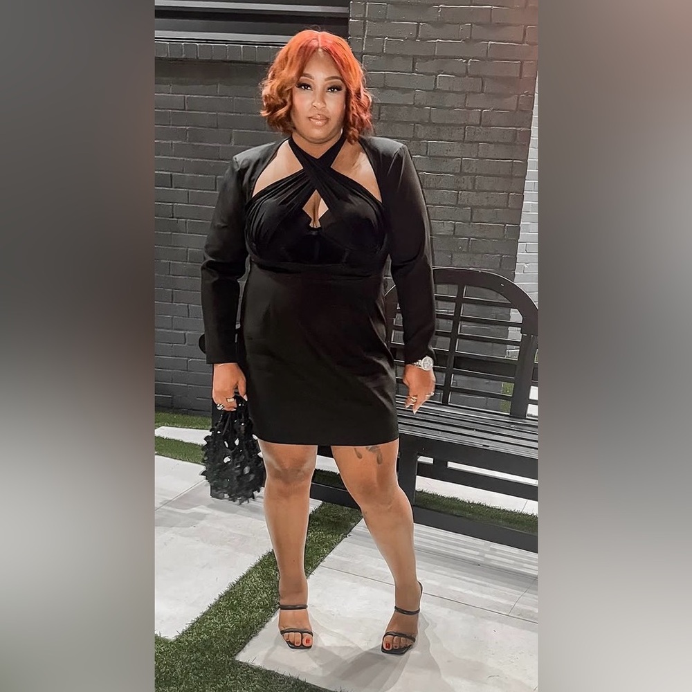 Pretty Little Thing Black Crisscross Cutout Bodycon Dress